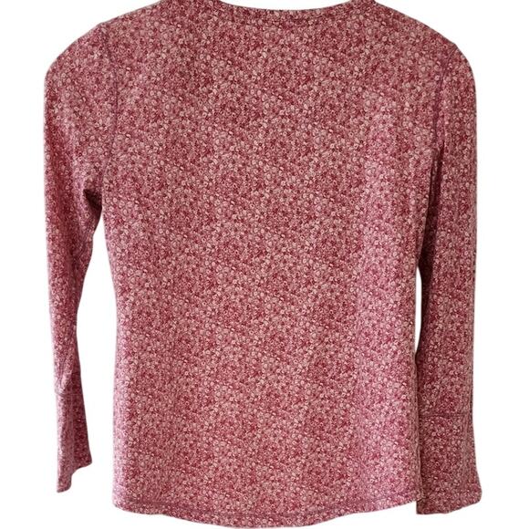 Ruff Hewn Floral Henley Long Sleeve Shirt Women's Small Casual Blend Cotton Top - Picture 2 of 8